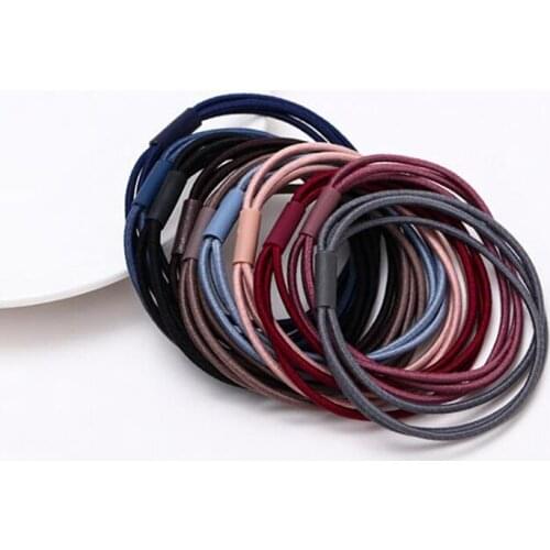 10pcs/lot Fashion Women Girls Colorful Basic Elastic Hair Bands Ponytail Holder Rubber Bands Scrunchie Fashion Hair Accessories