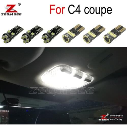 14pcs Complete White No error Canbus LED interior dome inside light bulb Kit For Citroen C4 coupe 2004-2013
