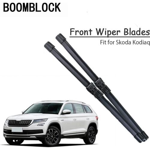 BOOMBLOCK 2pc Car Windshield Rubber Wiper Blades Arm Kit For Skoda Kodiaq 2017 2016