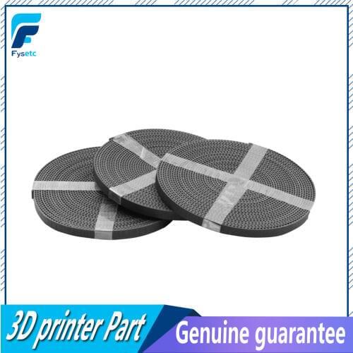 3 lots 5 Meters (33ft) GT2 Open Timing Belt 2mm Pitch 6mm Width Rubber Fiberglass Fit for Prusa 3D Printing Black Belt