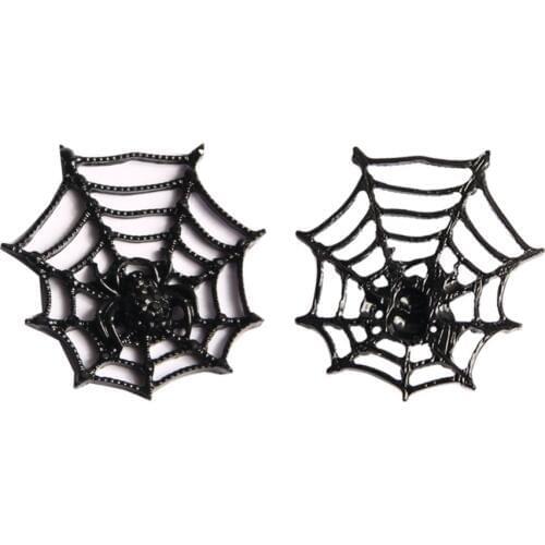 34mm flatback rhinestone spider web button for Halloween 50PCS BTN-5632