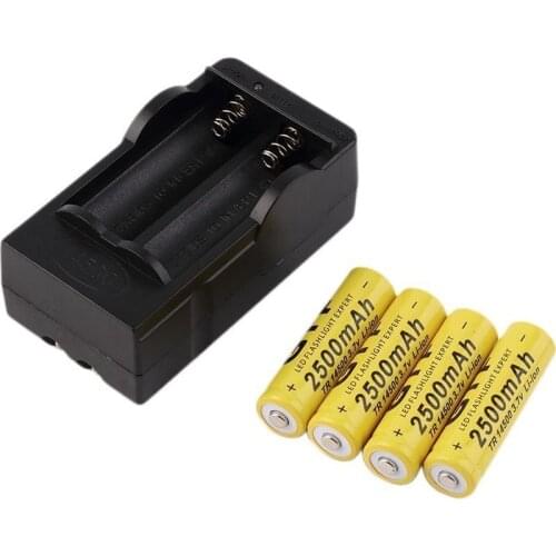 Batteries 14500 gtf, four parts, 3.7v, 2500mah, li-ion + lantern charger