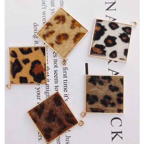 Alloy Square Pendant Necklace Charms DIY Material Jewelry Earring Accessories