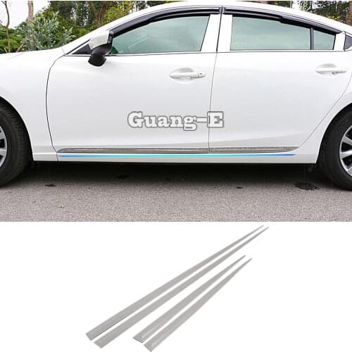 Car Detector Stainless Steel Side Door Body Trim Stick Strips Molding Bumper Part For Mazda6 Mazda 6 Atenza 2017 2018 2019