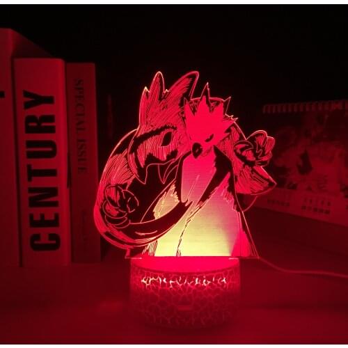 Tokoyami Fumikage White Base Lamp for Bedroom Decor Birthday Gift Night Light LED Table Lamp My Hero Academia Anime 3D Lamp