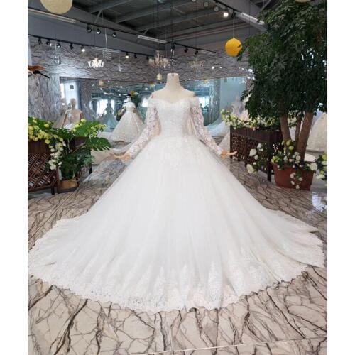 BGW HT42917 Like White Wedding Dress With Wedding Veil Ball Gown Princess Wedding Gown Hochzeitskleid 2020