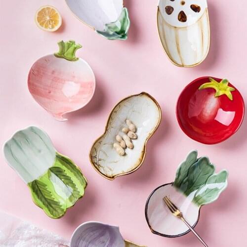 Snacks Dish Sauce Dish Dessert Plate Vegetables Shape Salad Bowl Children Meal Tray Plates Ceramic