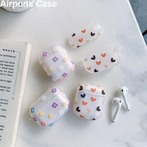 Matte Fresh Soft TPU Case for Apple Airpods Pro Wireless Bluetooth Earphone Love Heart Flower Case for Air Pods 1 2 Case Box