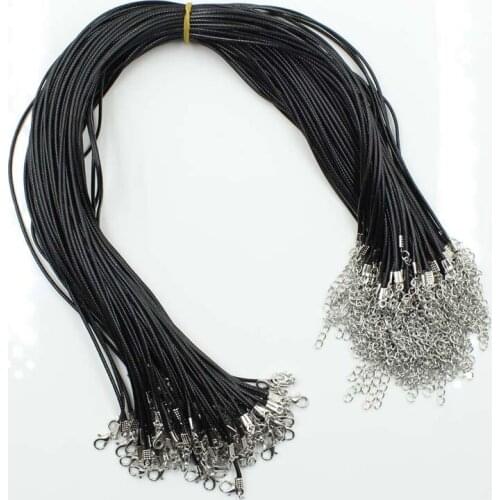 20Pcs Handmade Leather Adjustable Braided Rope Necklaces & Pendant Charms Findings Lobster Clasp String Cord DIY Accessories