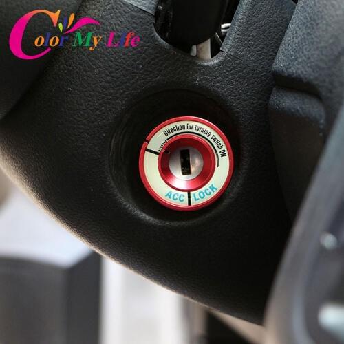 Color My Life Car Luminous Ignition Circle Decoration Key Ring Stickers Switch Cover for Skoda Octavia Fabia YETI Superb Rapid