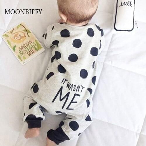 Baby Boys Girls Romper Infant Clothes Long Sleeve Letter IT WASN'T ME Jumpsuit Autumn Baby Clothing Toddler Outfits