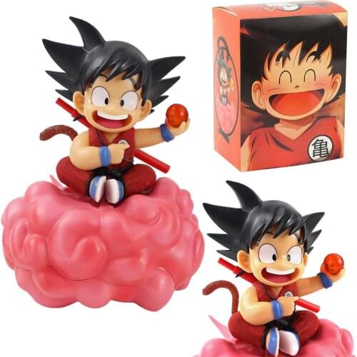 17cm Dragon Ball Goku Figure Toys Child Goku with Cloud PVC Cute Collection Model Dolls