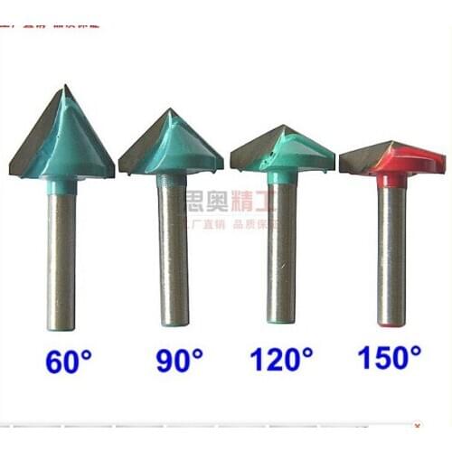 CNC Wood Engraving 3D Bits Router 60 Degree 6mm x 32mm V Groove Acrylic