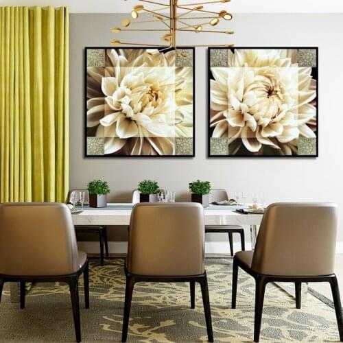 Nordic Print Canvas Painting Retro Flower Painting and Printmaking Wall Art Poster Decor Living Room Romantic Wedding Frameless