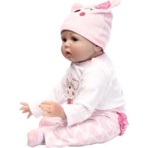 C5AA 22 inches 55 cm Nurturing Dolls Lifelike Reborn Baby Full Silicone Toy