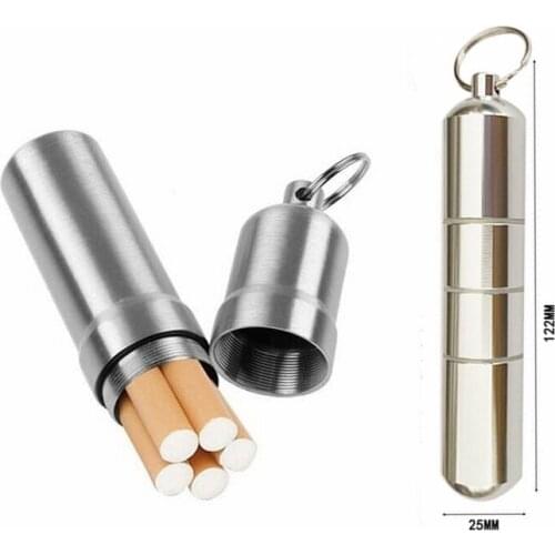 122x25mm Multi-function Cigarette Toothpick Box with Keychain Holder Box Waterproof Cotton swab Storage Box Pill Box