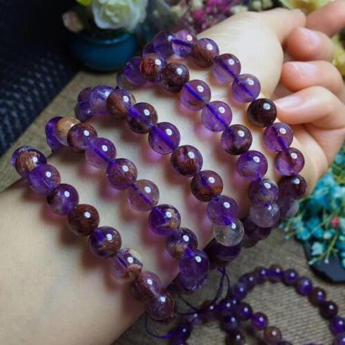 Genuine Natural Stone Colorful Auralite 23 Women Man Purple Red Canada Round Beads Bracelets 6mm 8mm 10mm Jewelry
