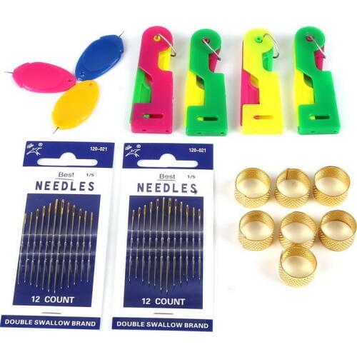 Wholesale Convenient Use Automatic Cross stitch disconnector Sewing Thimble Easy Sewing Needle Device Threader Thread Guide Tool