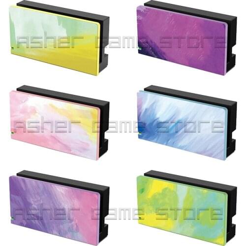 Custom Faceplate Cover Charging Dock Case PC Hard Protective Shell Watercolor Skin for Nintend Nintendo Switch Game Accessories