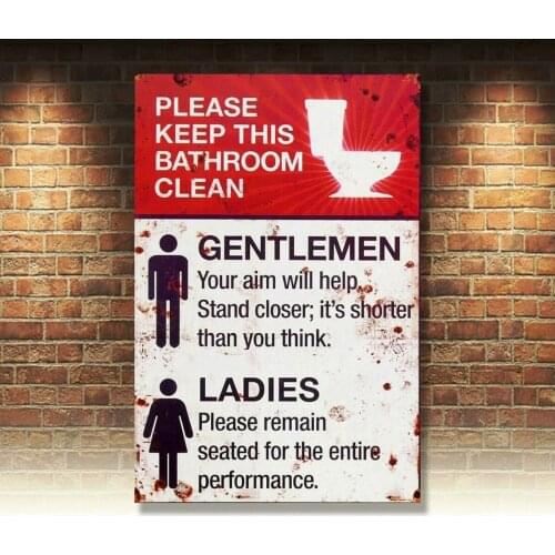 Please Keep This Bathroom Clean, Retro metal Sign/Plaque, Gift, Home