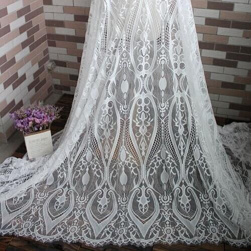 Pressed yarn width 1.5 meters eyelashes lace dress fabric DIY wedding accessories lace trim