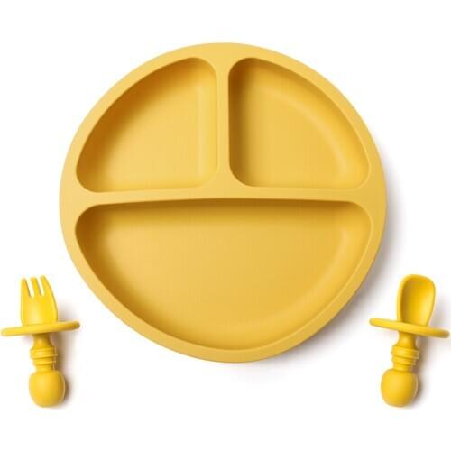 Suction Baby Feeding Silicone Plate With Spoon