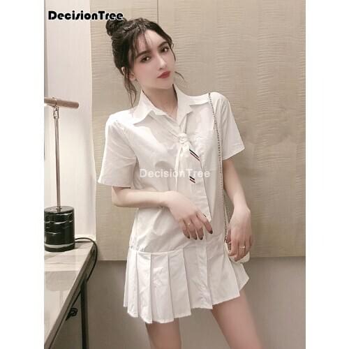 2021 sailor dress suit girls japanese korea style jk school uniform short sleeve hell pleated skirt academy anime kawaii cosplay