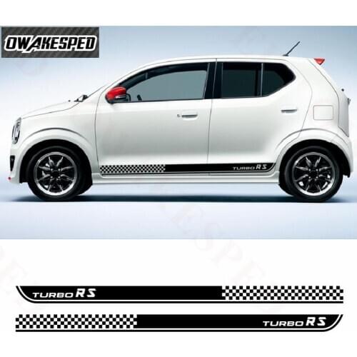 Sport Turbo Stripe Car Sticker For Suzuki Alto RS Racing Lattices Vinyl Decal Auto Door Side Skirt Stickers Exterior Accessories