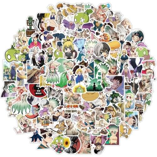 10/50/100Pcs Dr.STONE Anime Stickers Janpanese Anime Sticker PVC Waterproof Sticker for Laptop Luggage Car Skateboard Notebook