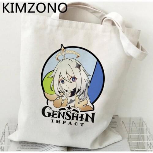 Genshin Impact shopping bag eco tote reusable bolso shopping handbag bag reciclaje sac cabas foldable sac toile