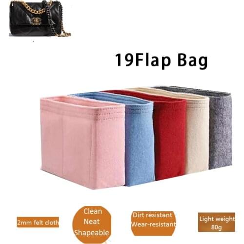 Fits For CC 19 Flap Handbag Felt Cloth Insert Bag Organizer Makeup Handbag Organizer Travel Inner Purse Portable Cosmetic Bags
