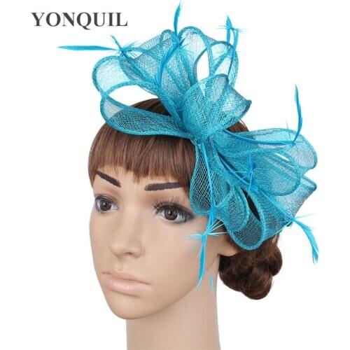 Bridal Wedding Fashion Headwear Gorgeous Ladies Chic Headdress Hair Pin Mariage Sinamay Mesh Hair Accessories Fascinator Hat