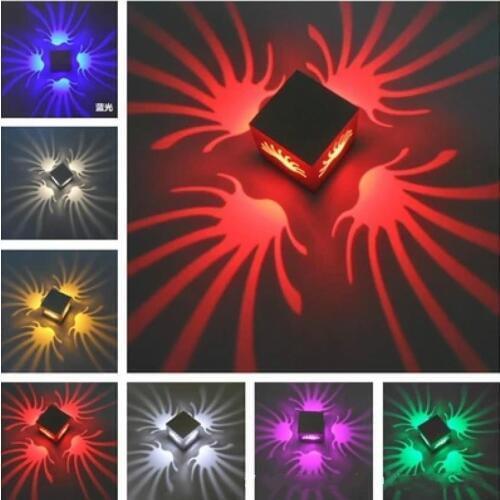 LED Square Wall Lamp Bedroom Palm Creative Aluminum Wall Lamp Corridor Lantern Background Wall Decorative Lamp 3W