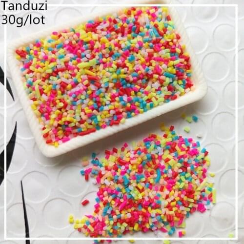 Tanduzi 30g 1-3mm Fake Colorful Chocolate Sprinkles Sugar Candy Needle Simulation Ice Cream Cake Cookies Decorative Polymer Clay