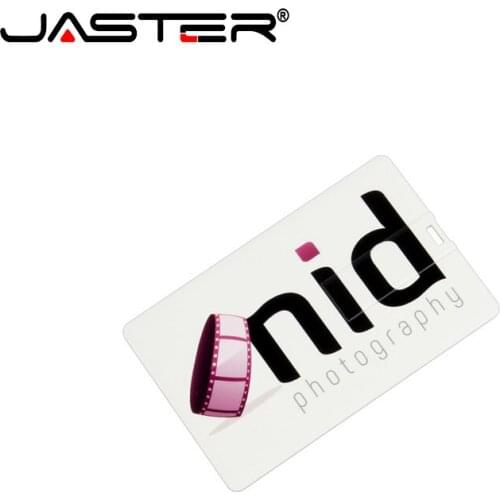 JASTER USB 2.0 Personalized Custom Color Printing LOGO Bank Card USB Flash Drives 64GB 32GB 16GB 8GB 4GB Flash Memory Card