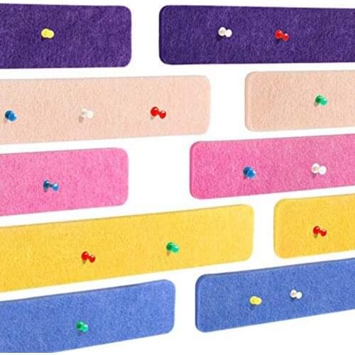 10Pcs Cork Felt Bulletin Board Bar Strip Self-Adhesive Felt Board Strip for Office Classroom Home Wall Decorative