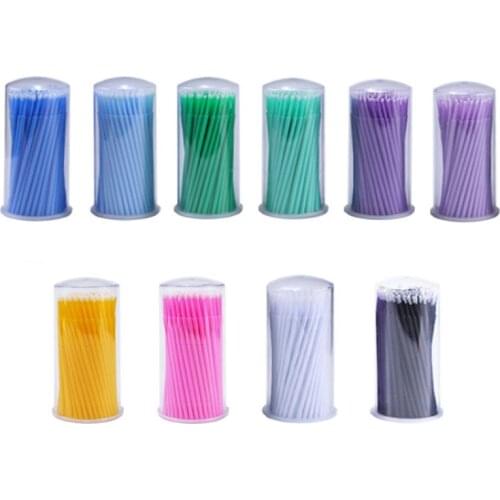 100PCS Semi Permanent Makeup Embroidery Tattoo Cotton Swab Eyelash Brush Microblading Micro Brushes Applicator Tattoo Accessorie