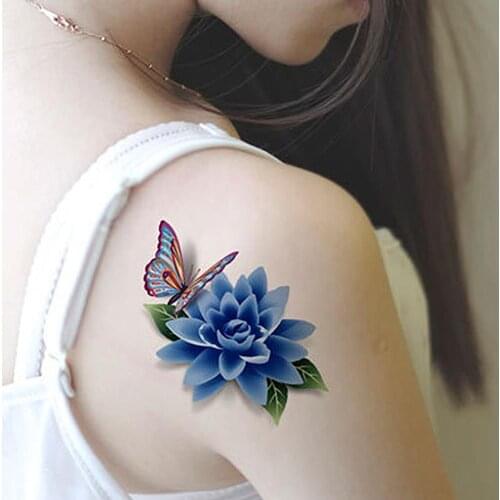 2 Pcs Artificial Flowers Tattoo Sticker Cute Art Cool Stuff Body Jewelry Cheap Goods Fake Fashion Makeup