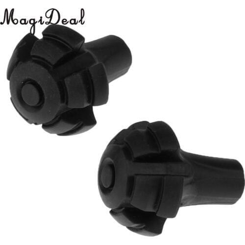 2Pcs Anti-Slip Walking Stick Rubber Tips Protectors Replacement for Outdoor Trekking Hiking Pole Accesories eldely Cane Crutch