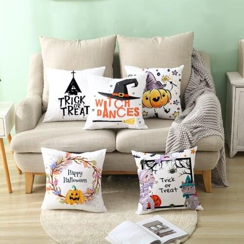 2021Halloween pumpkin Pillow Case Polyester Decorative Pillowcases Halloween Decoration for Home Decor Sofa Cushion Case 45*45cm