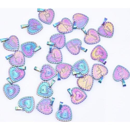 3Pcs/Lot Stainless Steel Heart Shaped A-Z Initial Letter Pendant Alphabet Pendant For Women Necklaces Bracelet Gift Jewelry