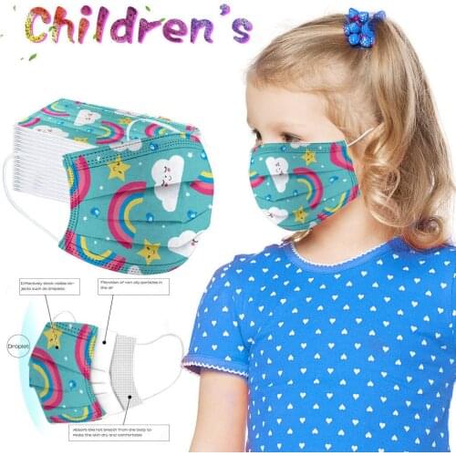 50pcs Disposable Child Face Mask Skincare Cubre Bocas Mascherina Childrens 3ply Face Mask Mascaras Para La Boca Face Sheild