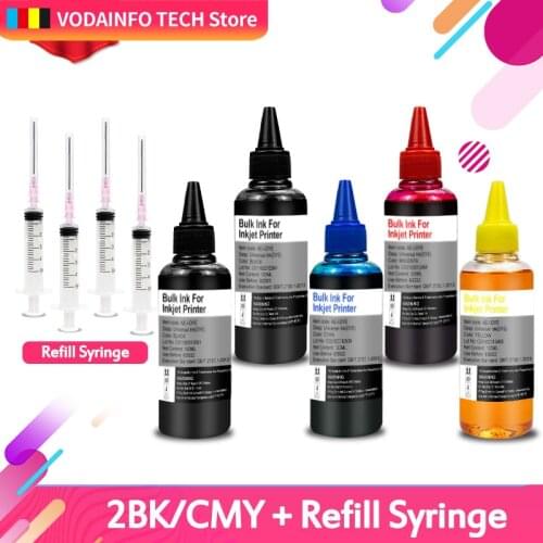5x 100ml Refill Ink Kit Kits For HP 655 HP655 655XL HP655XL For HP Deskjetjet 3525 4615 4625 5525 6525 Refillable Inkjet Printer