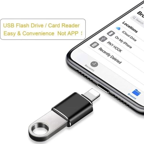 OTG adapter for iphone 11 12 XS XR 6 6s 7 8 Plus lightning to usb iPad IOS Adapter for Camera SD card reader Flash Drive not APP