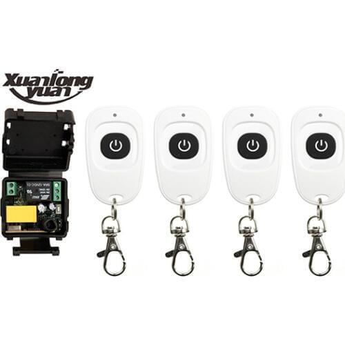 AC220V RF Wireless Mini Switch teleswitch Relay Receiver Remote Controllers For Light switch With White Waterproof Transmitter