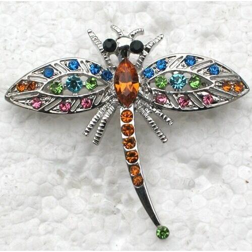 Dragonfly Brooch Colorful Rhinestone Pin brooches C991 E