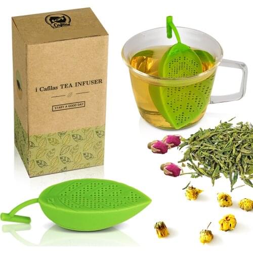 Tea Filter Leaves Shaped Funny Herbal Tea Bag Reusable Silicone Tea Filter Infuser Coffee Diffuser Strainer Infuser