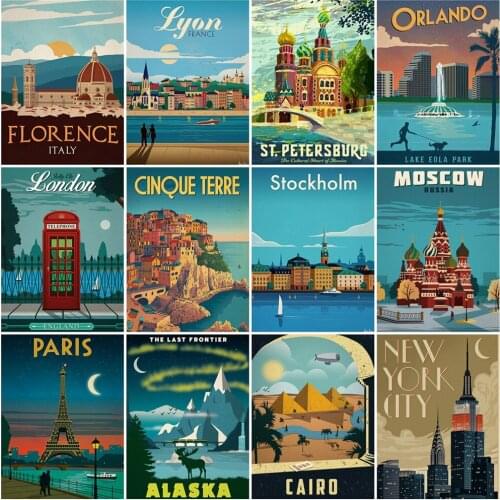 EverShine Diamond Embroidery Landscape Mosaic Art Kits 5D Diamond Painting City Cross Stitch Hot Sale New York Handmade Hobby