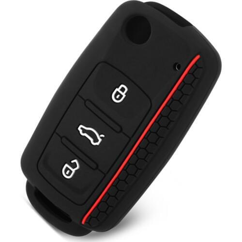 Silicone Car Key Case For VW Volkswagen Polo Golf Passat Beetle Caddy T5 Eos Tiguan Skoda A5 SEAT Leon Altea Flip Remote Cover
