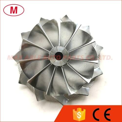 GT15-25 48.30/63.00mm 11+0 blades Turbo Billet compressor wheel/Aluminum 2618/Milling wheel for Racing Turbochrager Cartridge